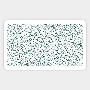 Green and White Abstract Lines Magnet